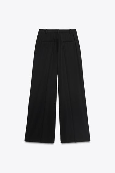 PANTALÓN ANCHO PINZAS ZW COLLECTION - Negro de Zara
