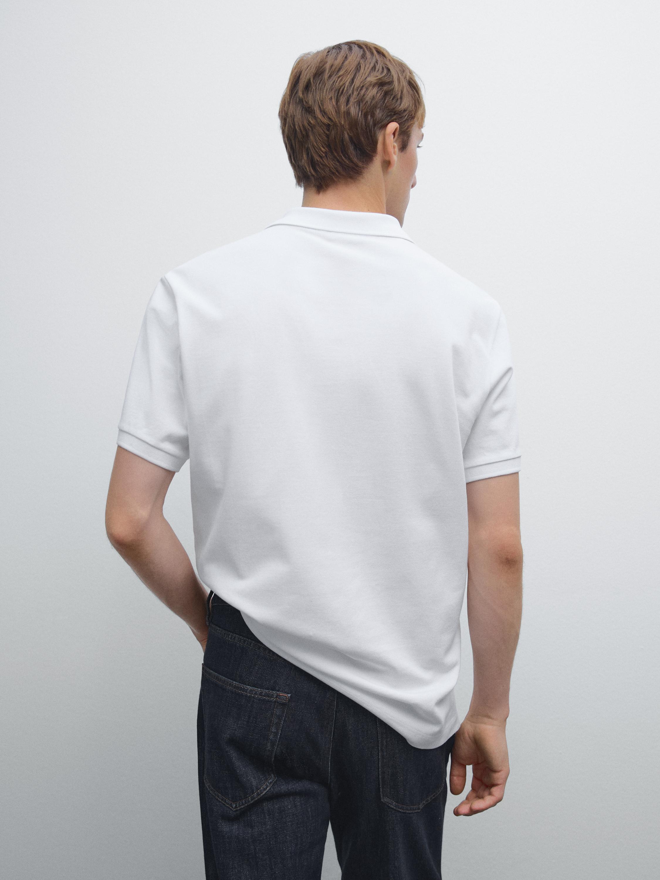 Polo micro-texture en piqué de coton