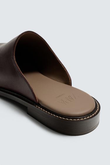 SABOTS EN CUIR - Bordeaux de Zara - Image 5