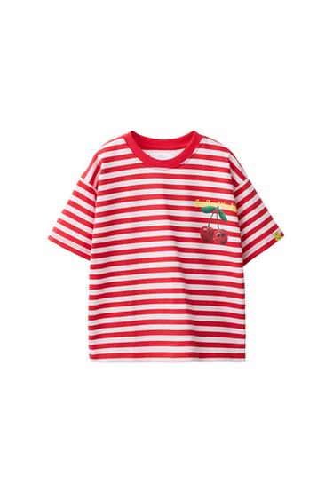 CAMISETA ESTAMPADO RAYAS CEREZAS SMILEYWORLD ® - rayas de Zara