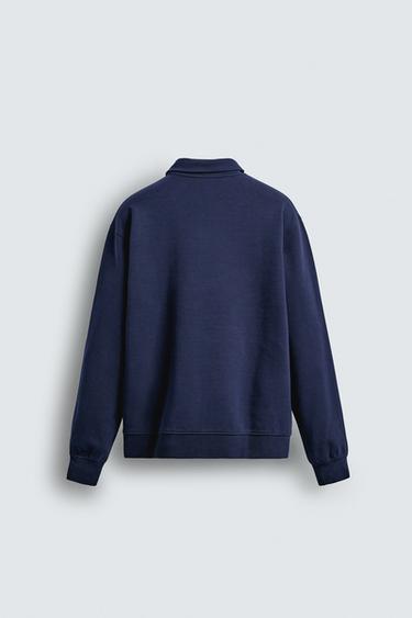 SWEAT POLO INTERLOCK ZIPPÉ - Bleu roi de Zara - Image 6