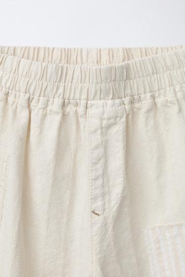RUSTIC BAGGY TROUSERS WITH PATCHES - Ecru by Zara - Image 2