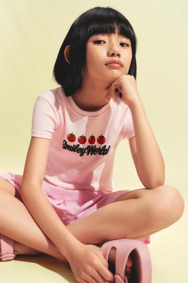 Zara SMILEYWORLD ® 番茄印花 T 恤 - 粉紅色