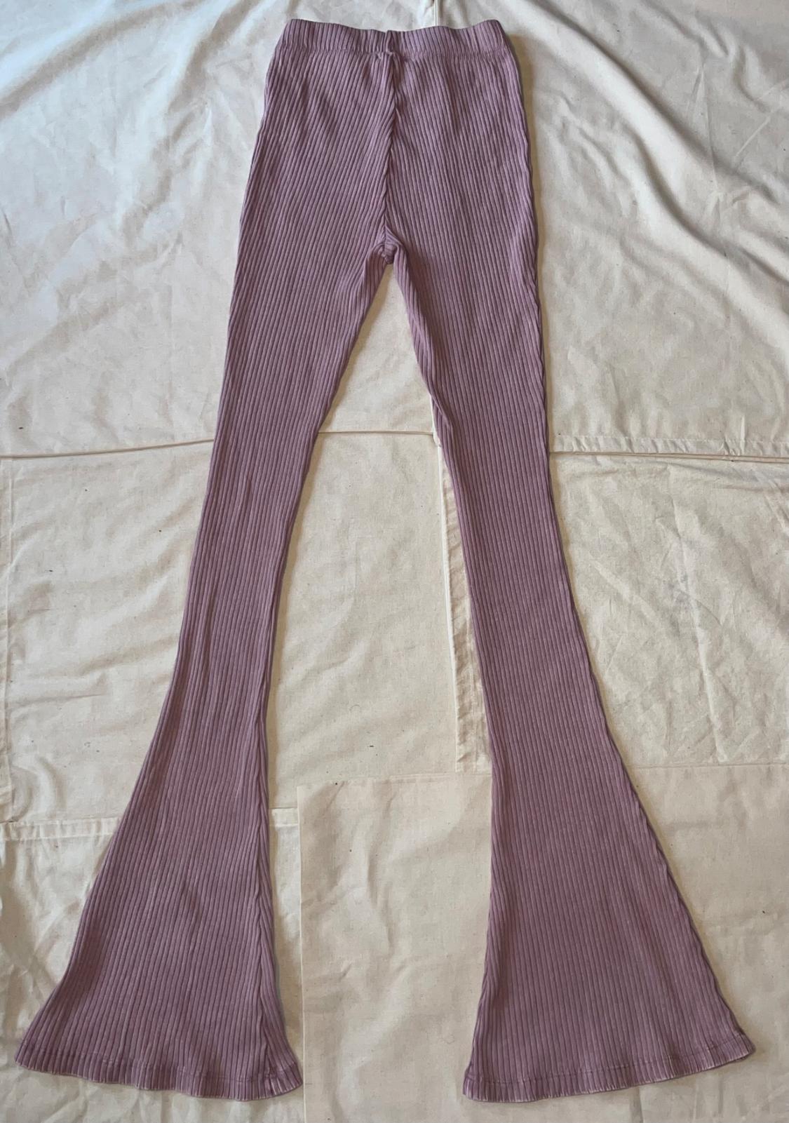 WASHED EFFECT RIBBED FLARE PANTS - Image 2