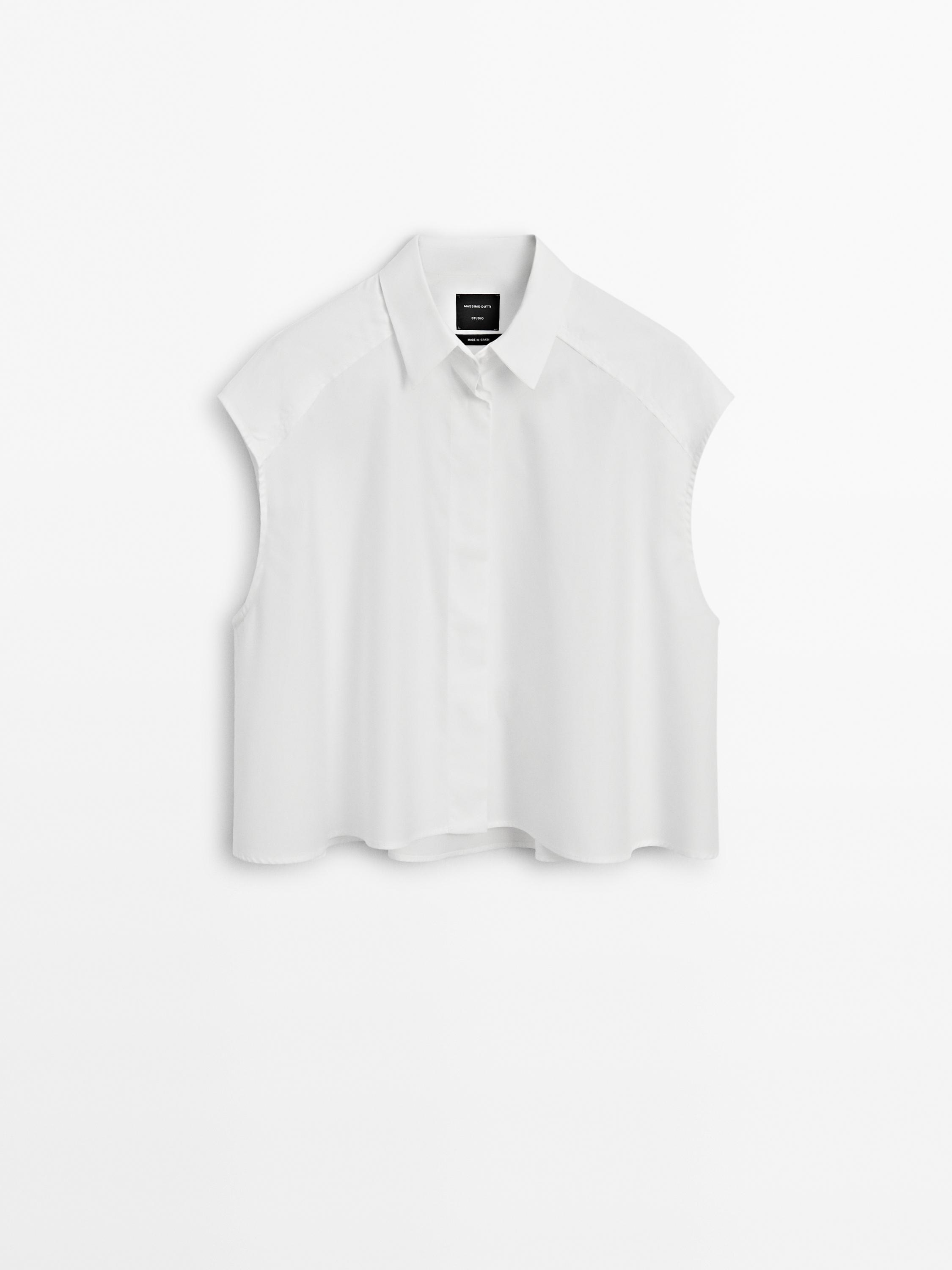 Sleeveless shirt with frayed detail - Studio