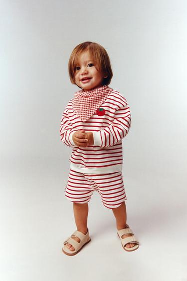 SUDADERA RAYAS TOMATE - Blanco / Rojo de Zara