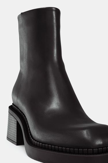 BLOCK HEEL ANKLE BOOTS - Brown by Zara - Image 6