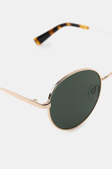 LUNETTES DE SOLEIL MÉTALLIQUES - Doré de Zara - Image 3