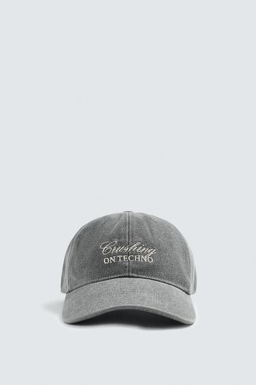 GORRA BORDADO CONTRASTE - Gris de Zara - Imagen 0