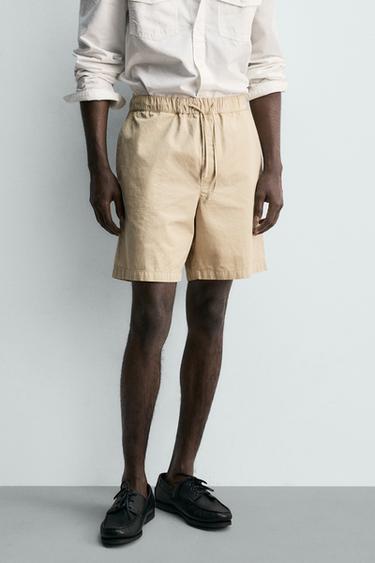FADED REGULAR FIT BERMUDA SHORTS - Beige by Zara