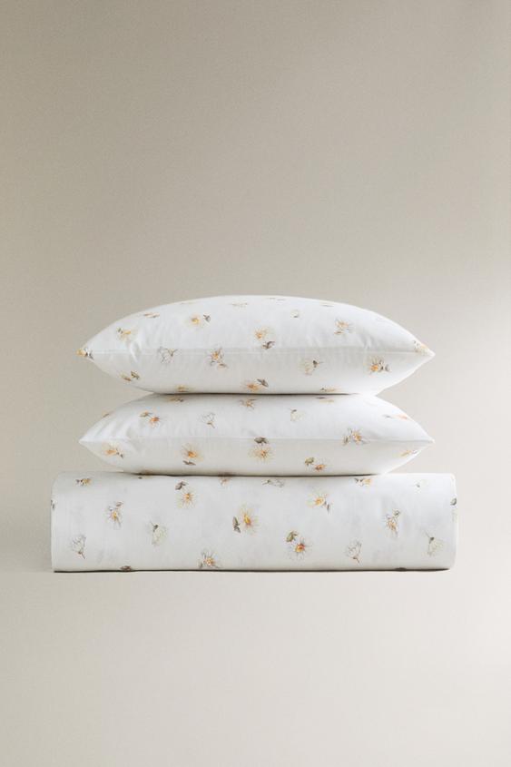 DAISY PRINT DUVET COVER Oysterwhite ZARA Canada