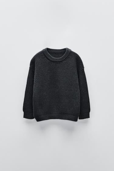 PLAIN KNIT SWEATER - Dark grey by Zara
