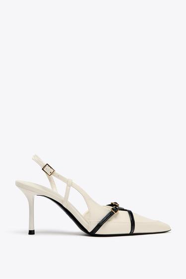 CHAUSSURES À TALONS À BRIDES AVEC BOUCLE - blanc de Zara - Image 2