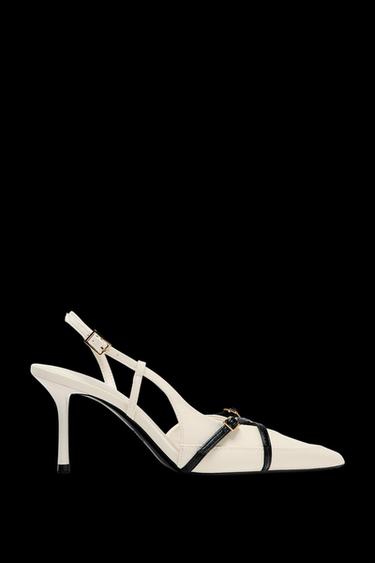 STRAPPY HEELED BUCKLED SHOES - white by Zara - Image 0