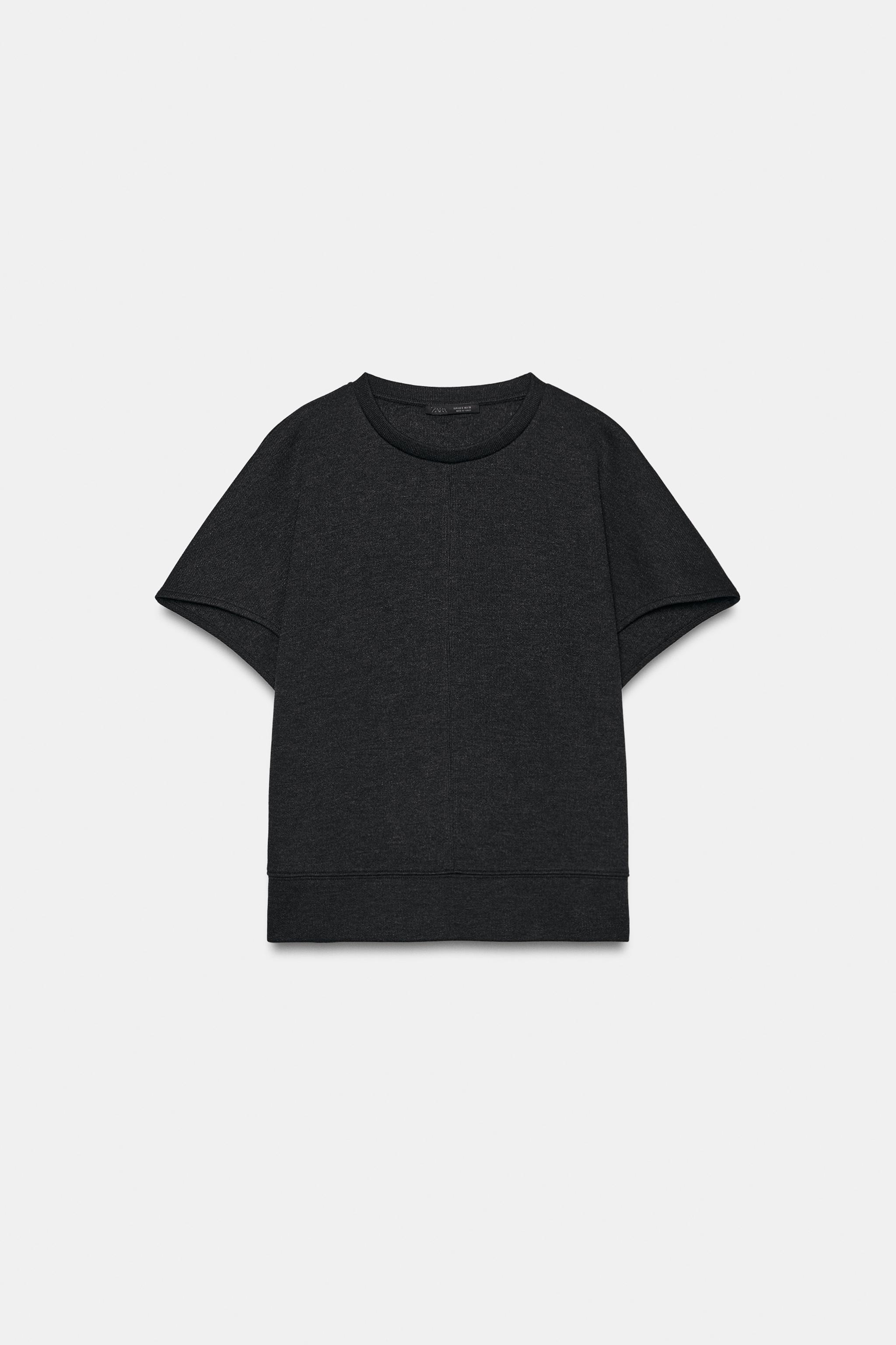 SOFT SHORT-SLEEVE TOP - Dark gray | ZARA United States