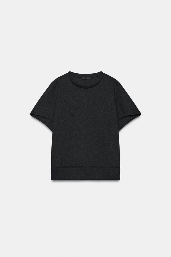 SOFT SHORT SLEEVE TOP - Dark grey by Zara - Image 0