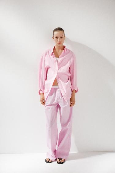 CHEMISE OVERSIZE EN POPELINE RAYÉE - 107 de Zara