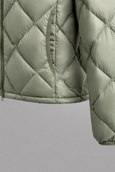 HOODED 100% FEATHER DOWN PUFFER JACKET - Light green by Zara - Image 8