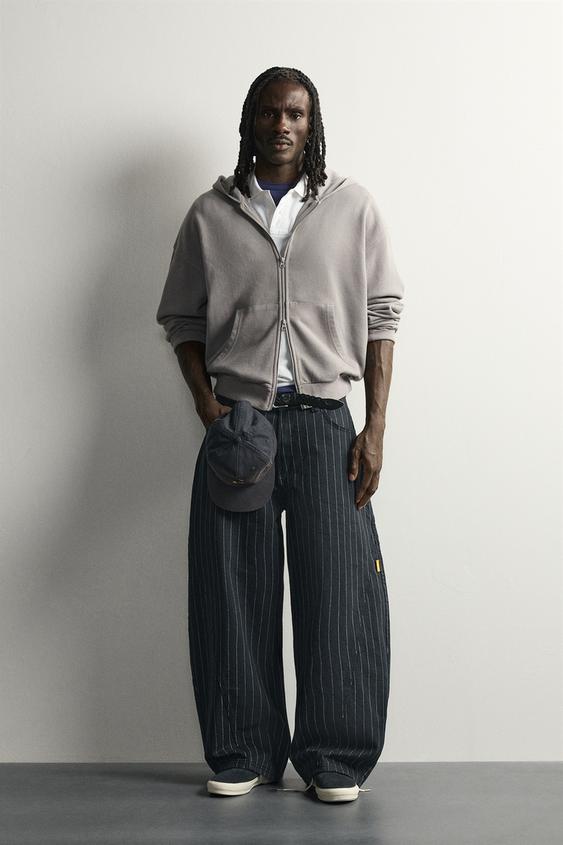 BALLOON FIT pinstripe TROUSERS - striped by Zara - Image 0