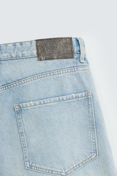 VINTAGE EFFECT BAGGY FIT DENIM BERMUDA SHORTS - Light blue by Zara - Image 8