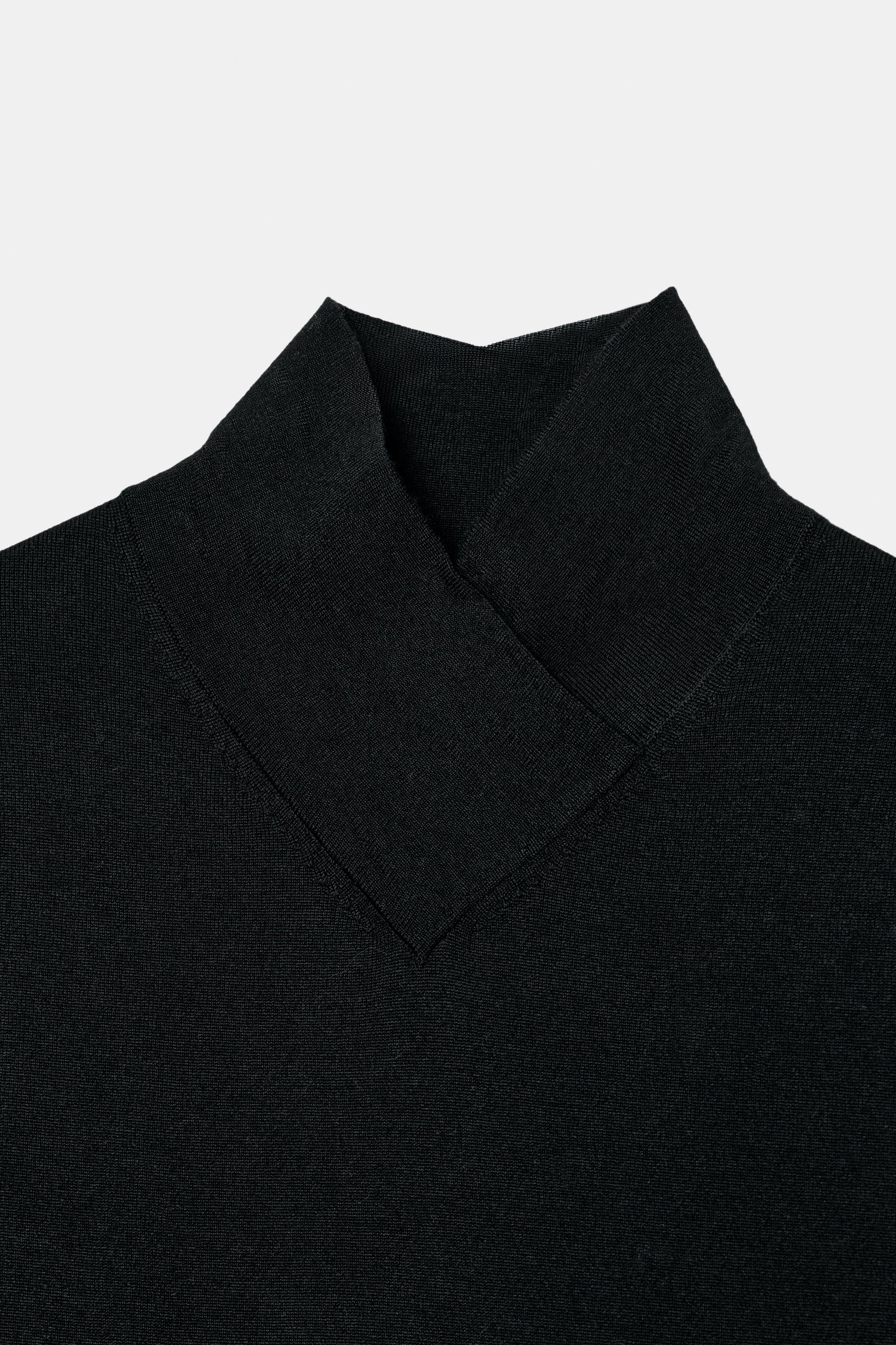 WOOL CROSSOVER HIGH NECK JUMPER