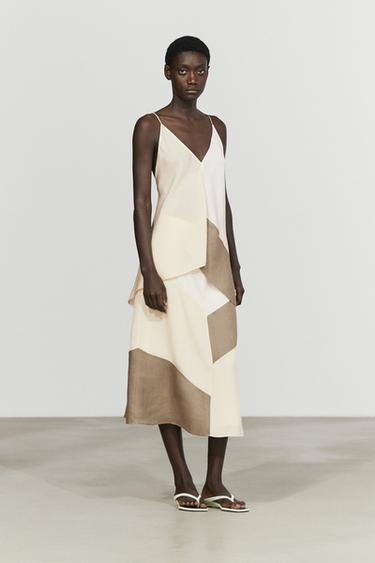 Flowing patchwork midi skirt — White 2