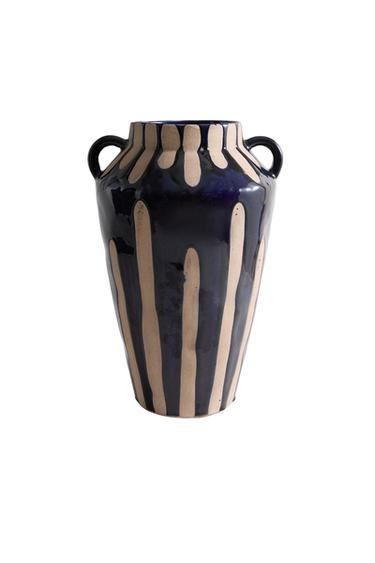 TALL DECORATIVE CERAMIC VASE - MIDNIGHT BLUE by Zara