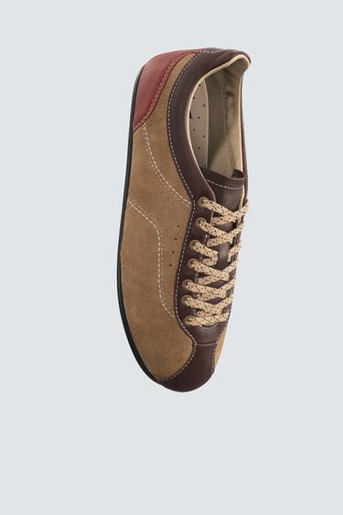 BASKETS EN CUIR HARRY LAMBERT FOR ZARA X DISNEY - Marron sable de Zara - Image 3