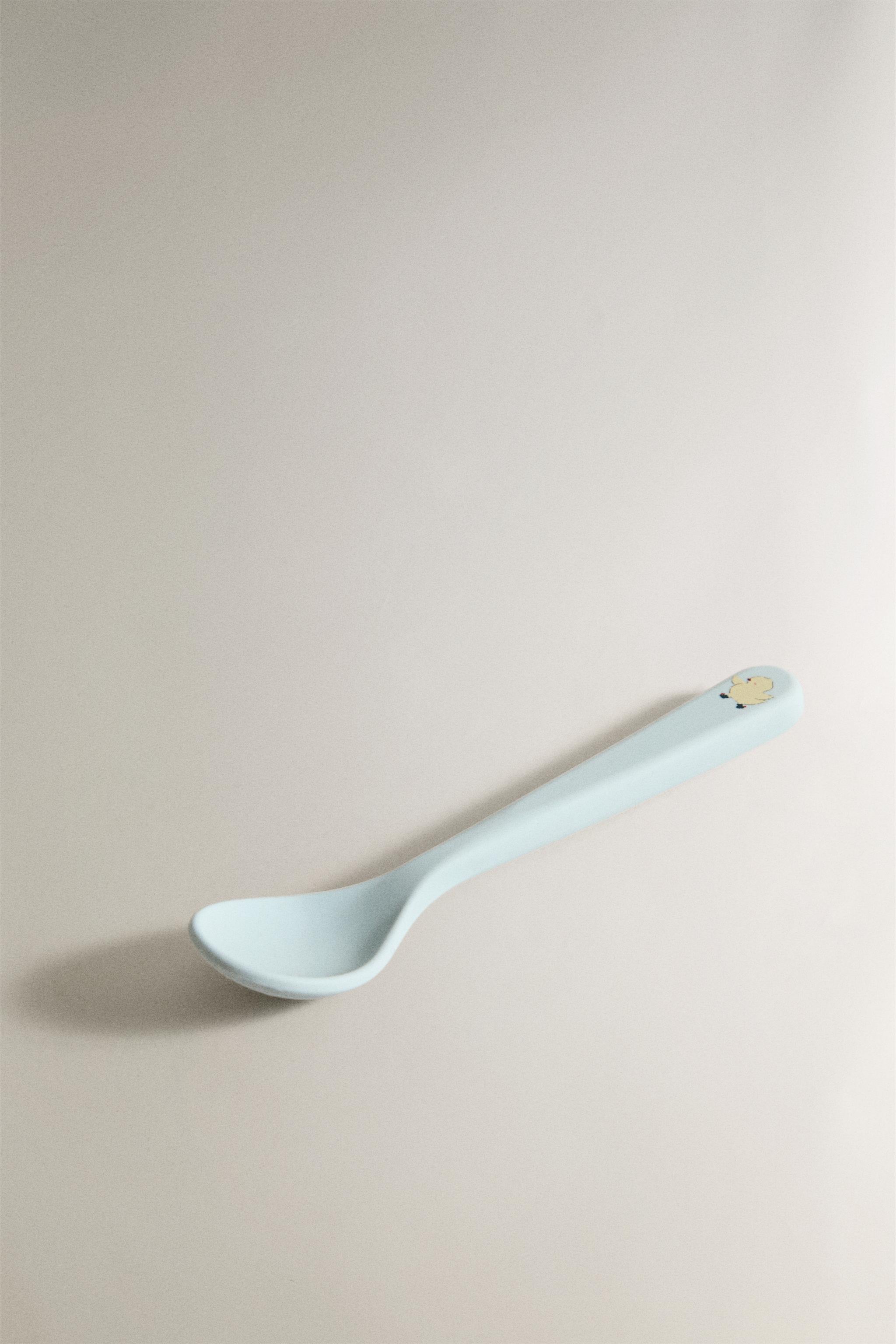 KIDS' SILICONE CHICK SPOON — Blue
