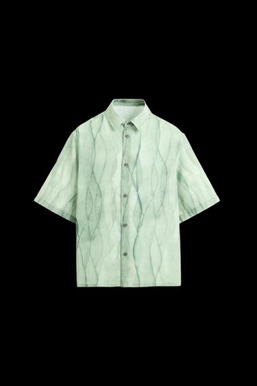 Zara ABSTRACT PRINT SHIRT - Sea green - Image 0