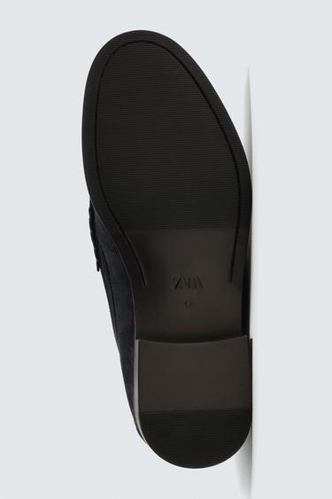 LEATHER PENNY LOAFERS - Blue by Zara - Image 6