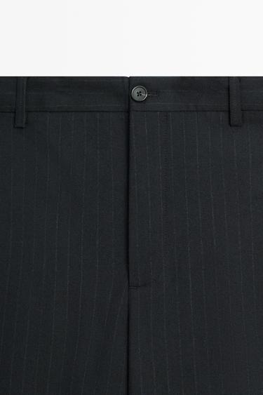100% wool striped relaxed fit trousers — Navy blue 2