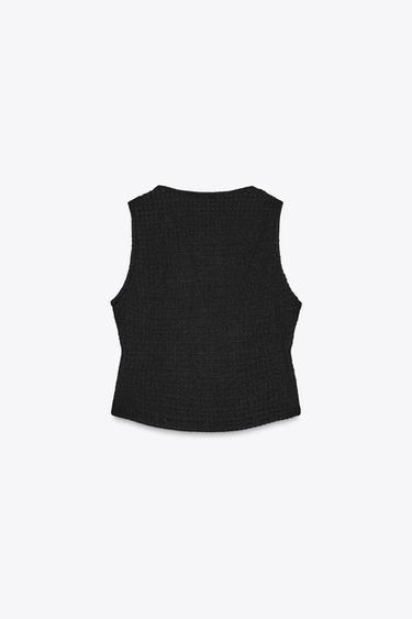 TOP GILET STRUCTURÉ - Noir de Zara - Image 5