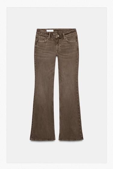 Zara TRF BOOTCUT LOW RISE JEANS - Brown