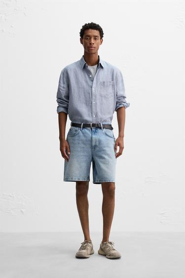 BERMUDA DENIM REGULAR FIT - Azul claro de Zara