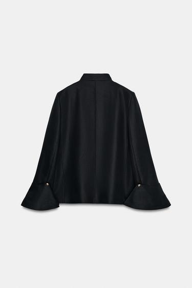 ZW COLLECTION LINEN BLEND BLAZER - Black by Zara - Image 4