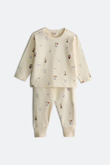 Zara KOMPLET DEČJE PIDŽAME SA DEZENOM PEANUTS™ – svetlozelena limeta