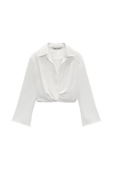 PLEATED CROPPED SHIRT