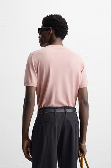 T-SHIRT EN MAILLE - Rose de Zara - Image 2