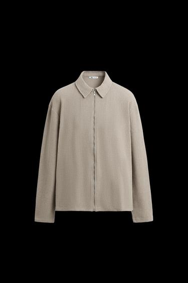 JACKE MIT KARIERTER STRUKTUR - Braun / Braungrau von Zara