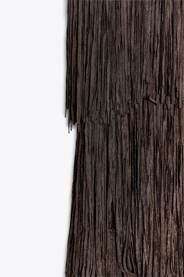 ROBE BUSTIER À FRANGES - rose poudré de Zara - Image 6