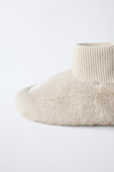 CHAUSSONS D’INTÉRIEUR ANIMAUX - Blanc écru de Zara - Image 5