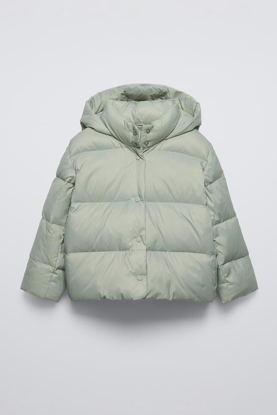 DOUDOUNE EN PLUME ET EN DUVET Vert d'eau ZARA France