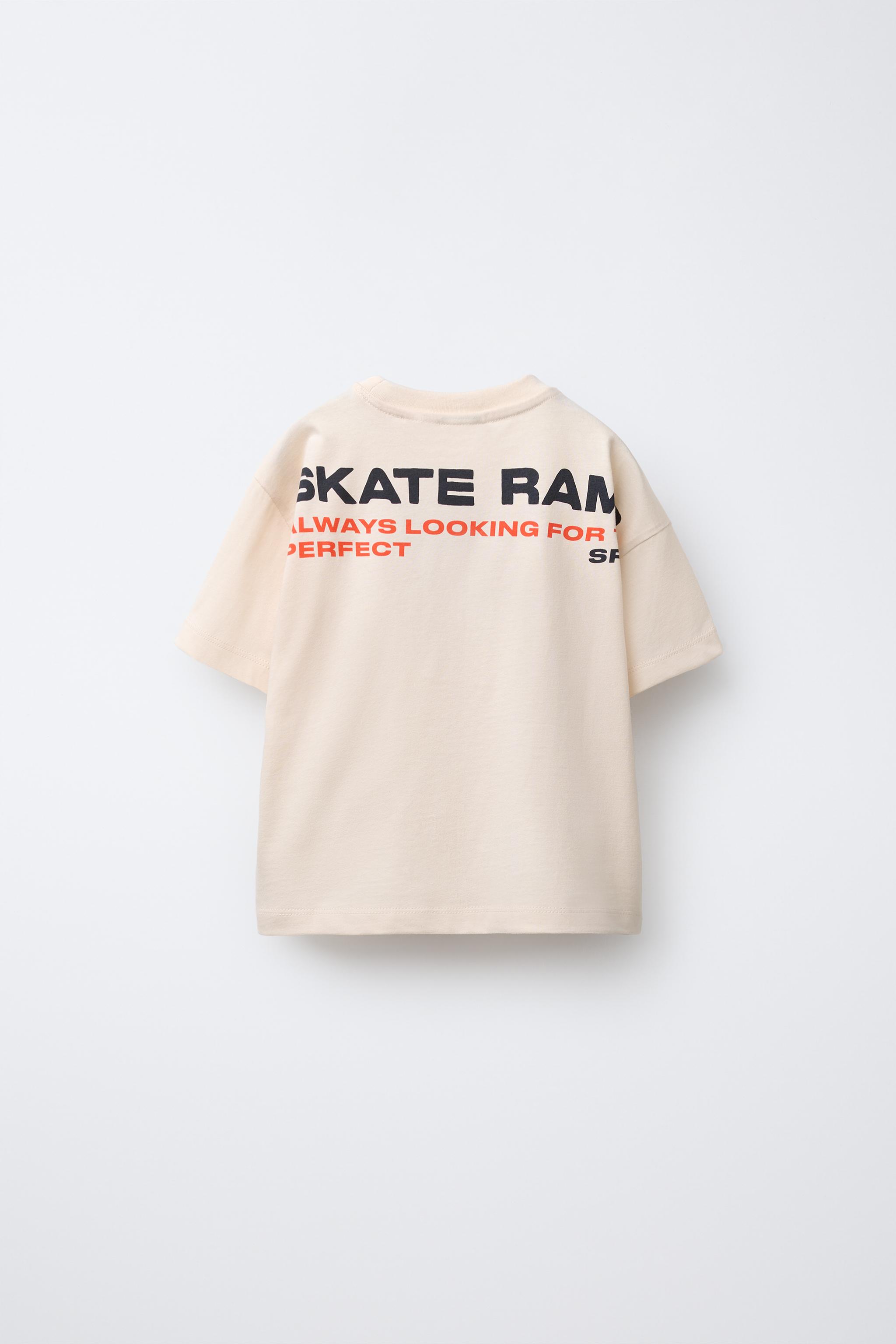 я❤︎ SKATE PRINT T-SHIRT - Beige | ZARA United States