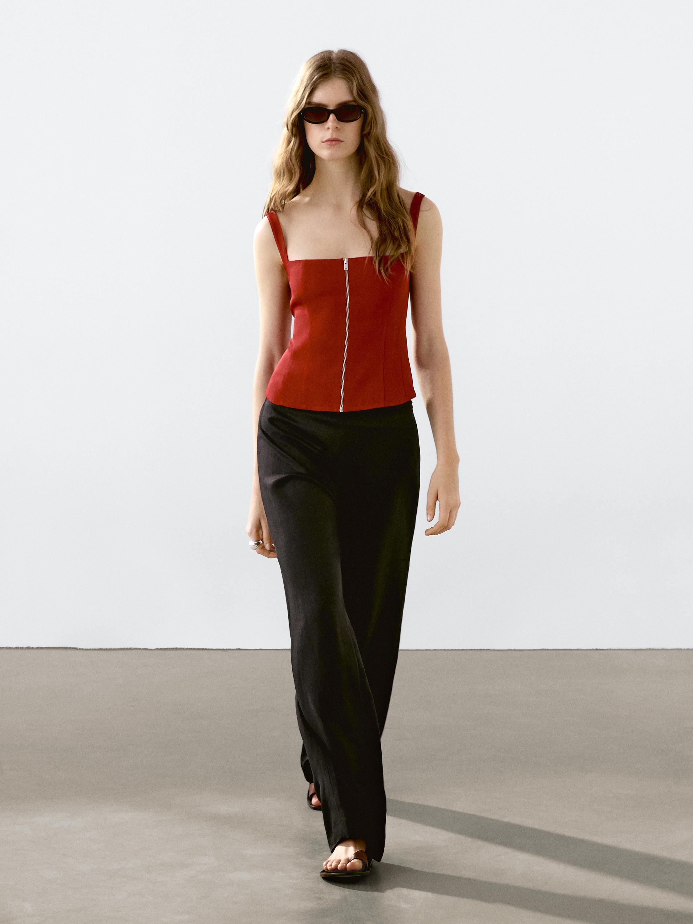 zipper corset top