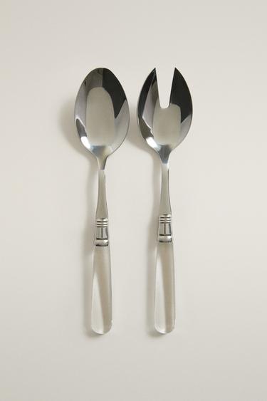 SALAD SERVERS WITH TRANSPARENT HANDLES (SET OF 2) - Transparent by Zara - Image 0