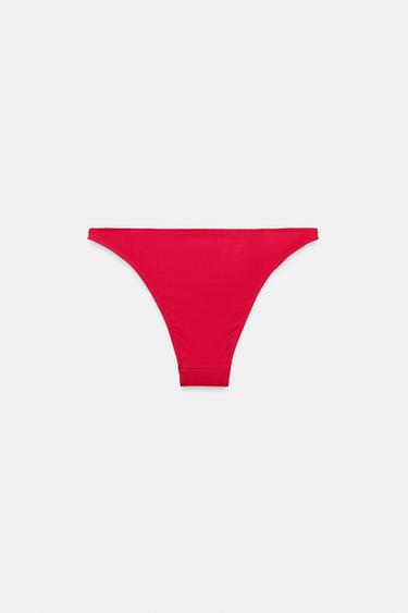 PLAIN BIKINI BOTTOMS - Red by Zara - Image 5