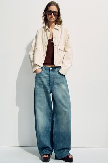 Zara POCKET JACKET - Light ecru