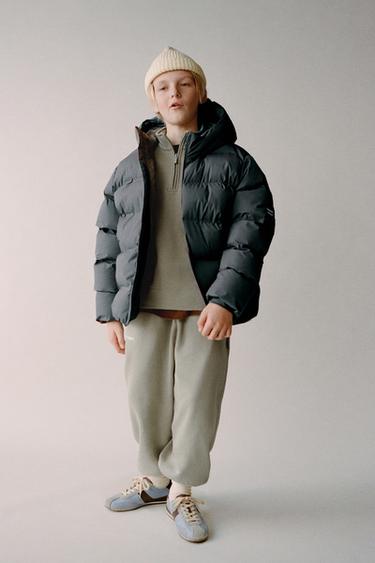 WATER-REPELLENT QUILTED COAT WITH LABEL - Grey by Zara