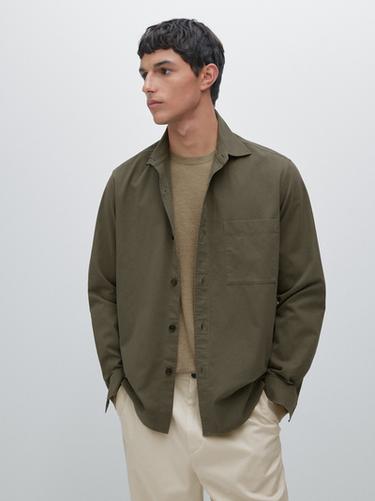 Zara 100% cotton shirt with pocket detail - Green